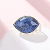 Horse Eye Natural Gemstone Cuff Rings RJEW-M076-04G-6