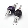 Platinum Tone Zinc Alloy Natural & Synthetic Mixed Stone Pendants G-F228-47-FF-2