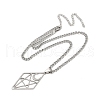 Hollow Out Diamond Moon 304 Stainless Steel Pendant Necklaces for Men Women NJEW-K283-25P-3