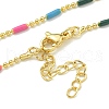 Brass Enamel Column Link Chain Necklaces NJEW-H039-02A-03G-2