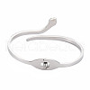 Rhinestone Snake Open Cuff Bangle BJEW-N017-003P-2