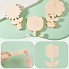 AHADERMAKER 9Pcs 3 Styles Unfinished Wood Flower Ornaments DIY-GA0007-09-4