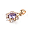 Brass Micro Pave Cubic Zirconia Pendants KK-E795-18KCG-2