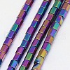 Electroplate Non-magnetic Synthetic Hematite Beads Strands G-J166-3x3mm-04-1