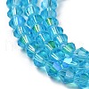 Transparent Electroplate Glass Beads Strands GLAA-F029-4mm-D19-3