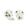 Luminous Polymer Clay Rhinestone Floral Ball Beads CLAY-U002-01F-4