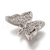 Brass Micro Pave Clear Cubic Zirconia Charms ZIRC-B002-47P-2