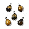Natural Tiger Eye Faceted Pendants G-U019-05P-11-1