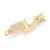 Brass Micro Pave Clear Cubic Zirconia Pendants KK-N268-35G-2