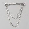 Brass Hanging Chains Collar Pins Tie Clips AJEW-WH0401-65P-1