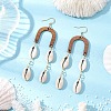 Natural Cowrie Shell Dangle Earrings EJEW-JE06344-1