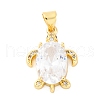 Brass Micro Pave Clear Cubic Zirconia Pendants KK-S510-27G-1