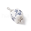 Handmade Printed Porcelain Pendants PALLOY-JF03965-01-4