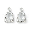 Brass Micro Pave Clear Cubic Zirconia Charms KK-L208-09P-B-2