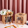 Square Paper Gift Tote Bags with Plastic Visible Window ABAG-WH0051-10C-4