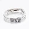 Leather Cord Multi-strand Bracelets BJEW-P169-H-3