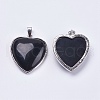 Natural Dyed & Heated Black Agate Pendants G-F228-10H-RS-2