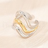 304 Stainless Steel Open Cuff Rings for Women RJEW-K296-03A-GP-3