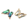 Brass Pave Faceted Glass Connector Charms FIND-Z020-03S-2