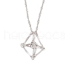 304 Stainless Steel Empty macrame Pouch Pendant Singapore Chain Necklaces NJEW-JN05285-01-2