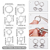 SUNNYCLUE 16Pcs 4 Sizes 201 Stainless Steel Huggie Hoop Earring Findings STAS-SC0004-67P-2