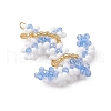 Glass Seed Beaded Boat Anchor Pendants PALLOY-MZ00534-02-3