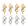 8Pcs 2 Colors Brass Double Opening Lobster Claw Clasps FIND-TA0001-45-23