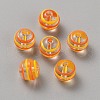 Transparent Painted Glass Beads GLAA-WH20007-01C-1