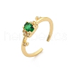 Rack Plating Brass Micro Pave Cubic Zirconia Open Cuff Finger Rings for Women RJEW-M028-104G-4
