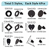 SUNNYCLUE 30Pcs 5 Style 304 Stainless Steel Stud Earring Findings STAS-SC0004-31-2