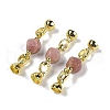 Natural Rhodochrosite with Brass Fold Over Clasps G-G141-02G-12-1