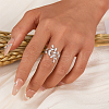 925 Sterling Silver Micro Pave Cubic Zirconia Open Rings for Women IW9494-1-3