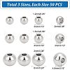 Unicraftale 304 Stainless Steel Smooth Round Beads STAS-UN0006-91P-3
