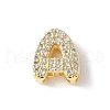 26Pcs 26 Styles Brass Micro Pave Clear Cubic Zirconia Initial Multi-strand Links KK-S520-01G-24-2