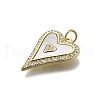 Brass Micro Pave Clear Cubic Zirconia Pendants KK-V010-03G-01-2