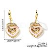 Elegant Fashion Double Heart Brass Dangle Earrings OA6431-2-2