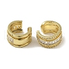Rack Plating Brass Pave Clear Cubic Zirconia Ring Cuff Earrings for Women EJEW-P280-07G-2