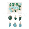 12Pcs 6 Style Synthetic Malachite & Turquoise Pendants G-LS0002-20-1