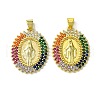 Brass Micro Pave Colorful Cubic Zirconia Pendants KK-H472-51A-G-1