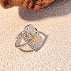 304 Stainless Steel Adjustable Cuff Rings RJEW-S626-01GP-B-1