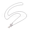 Natural Pearl & Hollow Turtle Lariat Necklaces NJEW-JN04528-02-3