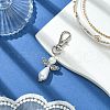 Angel ABS Plastic Imitation Pearl Pendant Decorations HJEW-JM01359-02-4