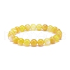 Natural Agate Round Beaded Stretch Bracelet BJEW-JB08396-4