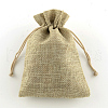 Polyester Imitation Burlap Packing Pouches Drawstring Bags X-ABAG-R004-18x13cm-05-1