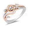 Alloy Micro Pave Cubic Zirconia Finger Rings FS-WGEF5D1-02-2