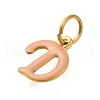 Ion Plating(IP) 304 Stainless Steel Enamel Alphabet Charms STAS-F308-02G-D-2