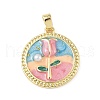 Brass Enamel Pendants KK-D358-01C-G-1