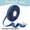 100 Yards Star Print Polyester Grosgrain Ribbon OCOR-WH0088-76-2