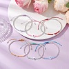 Brass Round Beads Braided Bead Bracelets for Women BJEW-JB11718-1