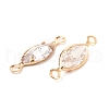 Brass Micro Pave Clear Cubic Zirconia Link Connectors ZIRC-K087-10KCG-3